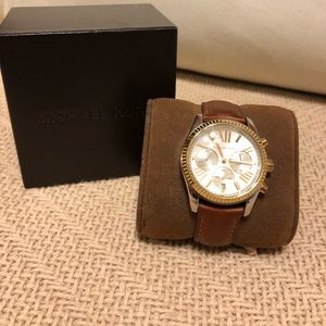 Michael Kors Leather Strap Watch